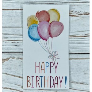Бірка листівка Happy birthday 10 шт 2-05