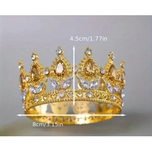 Корона міні 9 см золото жовті каменці
