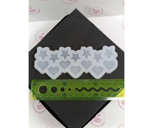 Молд серця зірки міні 2 см
