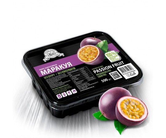 Пюре заморожене Маракуйя пюре заморож  з кісточ наша тара 0,5 кг 