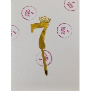 Топер цифра з короною золото 7