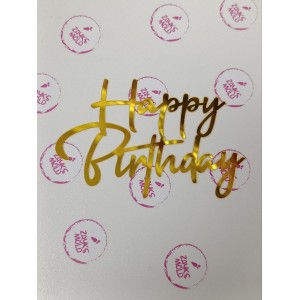 Топер для торта Hapy bitrhday прописом 15101