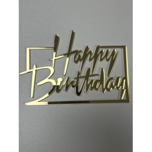 Топер  Happy birthday прямокутний акрил