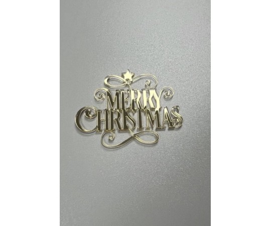 Merry christmas топер боковий акриловий 8 см