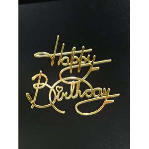 Топер боковий Happy Birthday золото 45