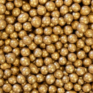 Посипка рисові кульки глазуровані золоті D=7 мм 50 гр