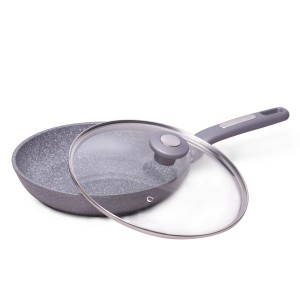 Сковорода з антипригарним покриттям і кришкою 26 см Kamille KM-4272GR